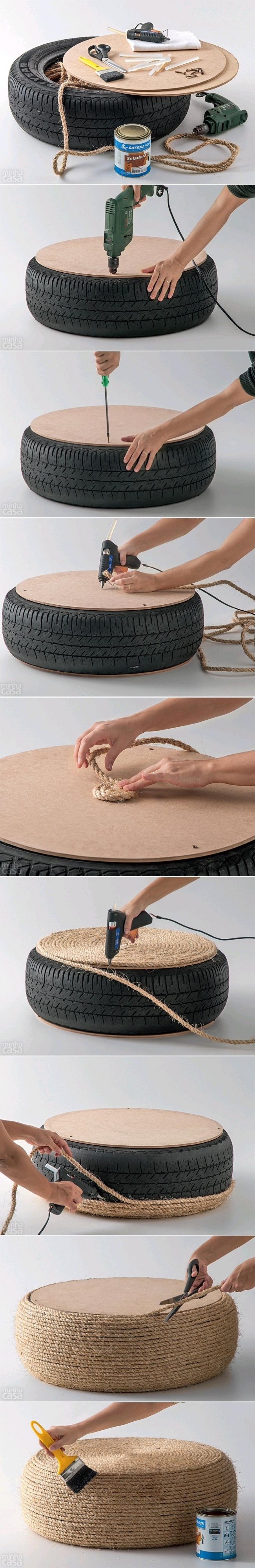 DIY Tire Ottoman 18 Creative And Useful Popular DIY Ideas 