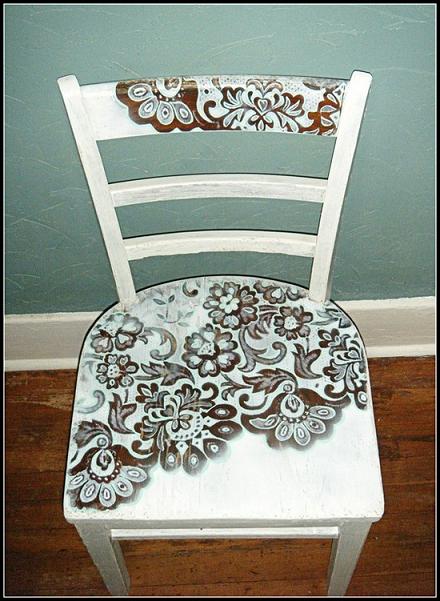 how to paint a chair through lace DIY: Furniture Paint Decorations Ideas