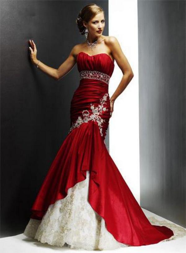 Wedding dresses with red