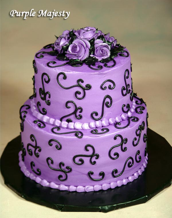Simple wedding cakes with purple