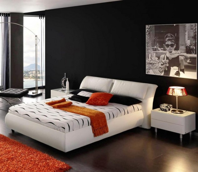 bedroom modern masculine designs mens paint bedrooms lamp furniture schlafzimmer cool bed via decoration painting schwarze colors young guys orange
