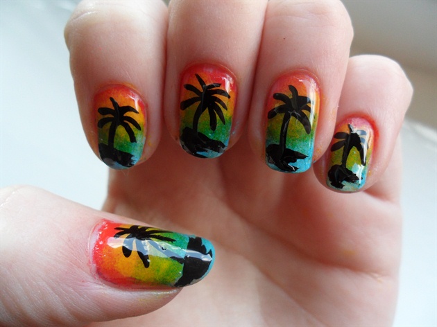 Palm Tree Dip Nail Designs - wide 9