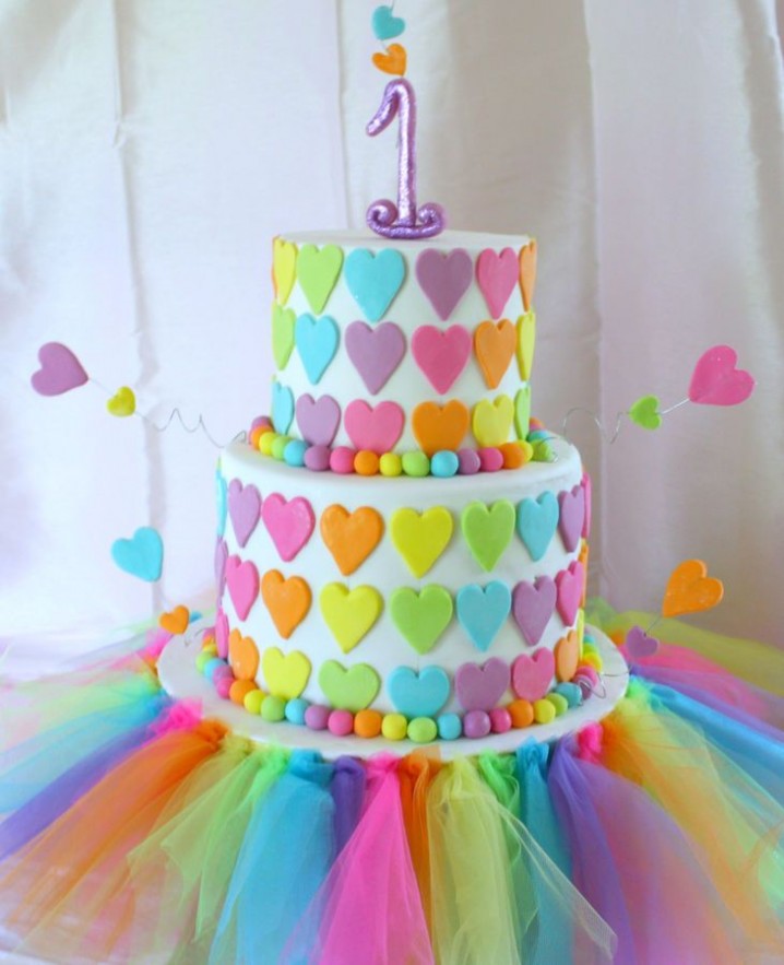Lovely Baby Girl First Birthday Cake Ideas