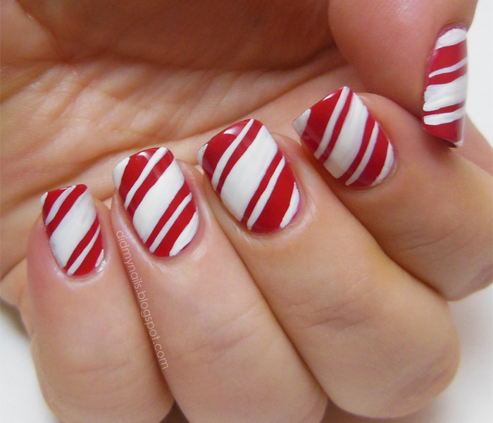 15 Lovely Christmas Candy Cane Nail Designs