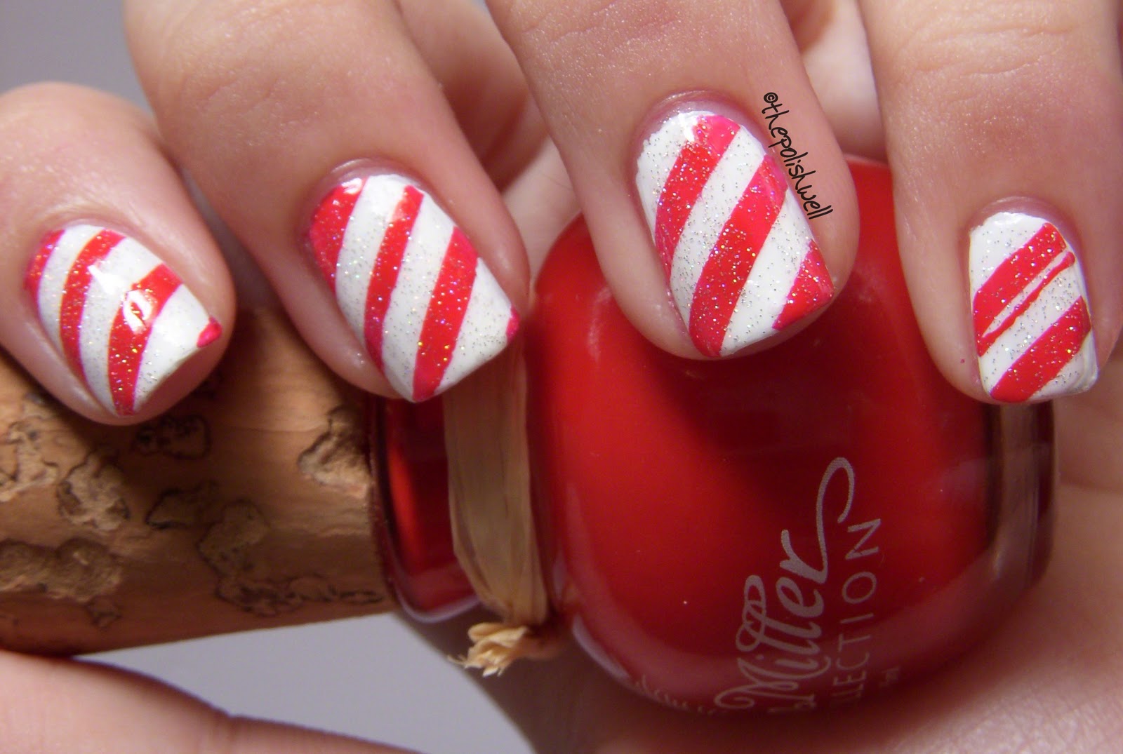 4. Christmas Candy Cane Nail Art on Pinterest - wide 7