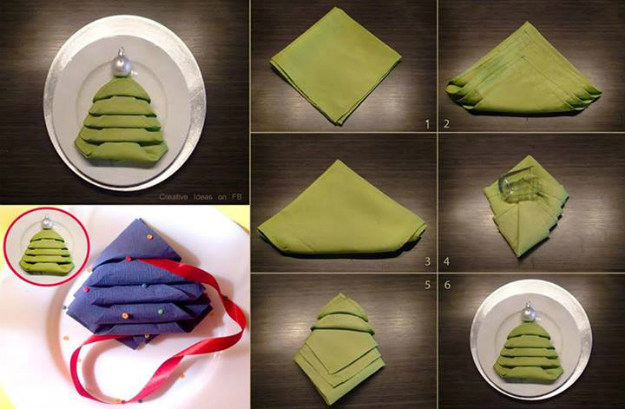 Great DIY Christmas Napkin Rings And Napkin Folding Techniques 