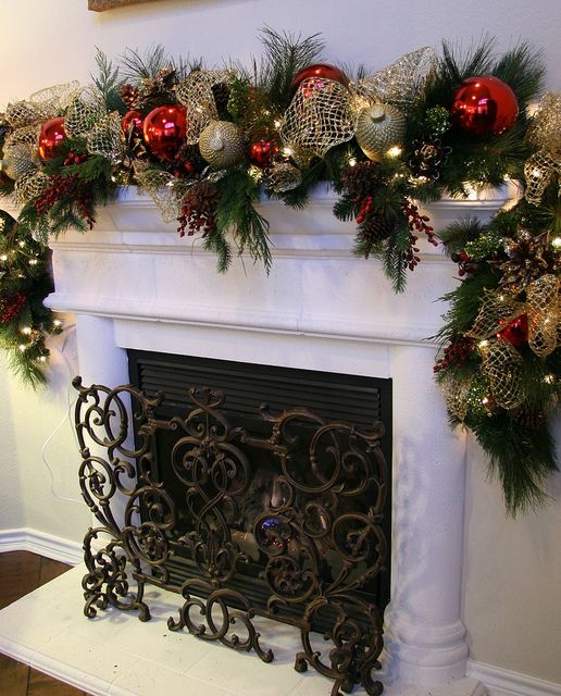 Christmas coastal mantle keeping wreath fireplace garland seashell Decorate Your Lovely Home With Some Christmas Lights