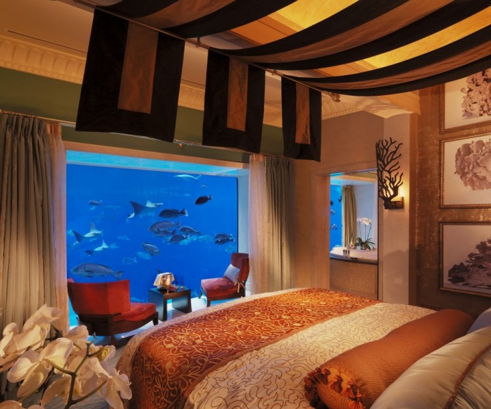 Creatice Bedroom In Aquarium for Simple Design