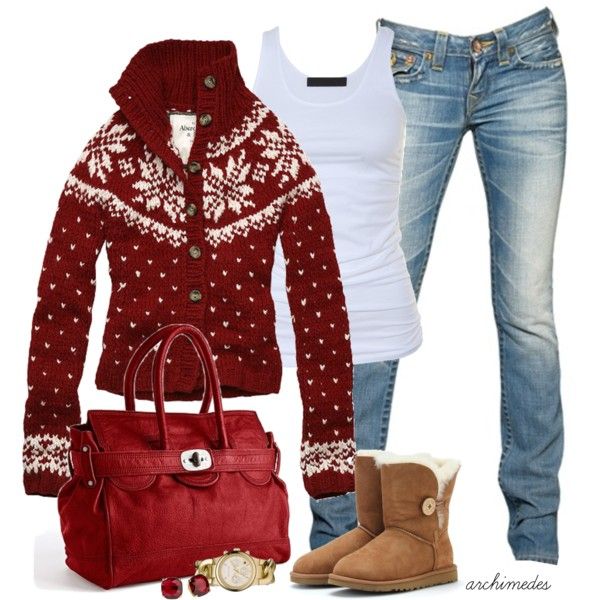 Casual Christmas Polyvore Combinations