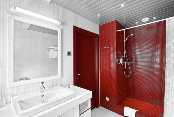 17 Modern Red Bathroom Designs