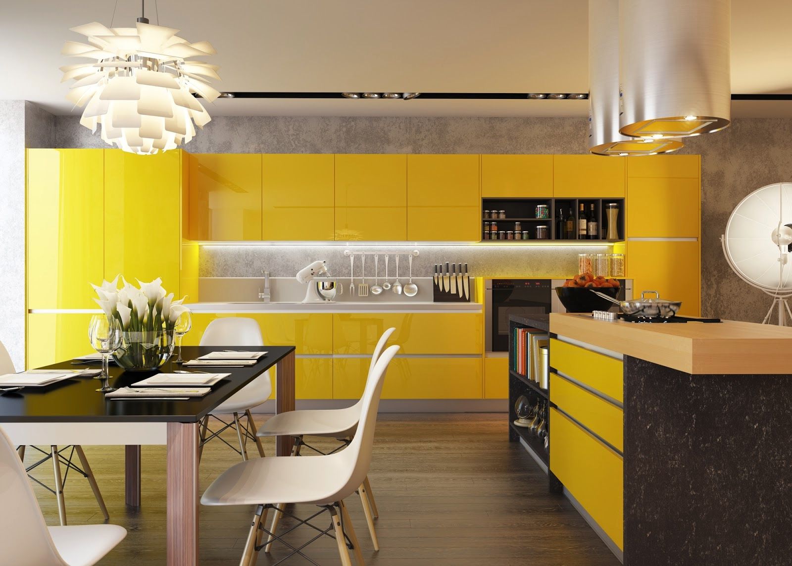 Modern Yellow Kitchen Designs
