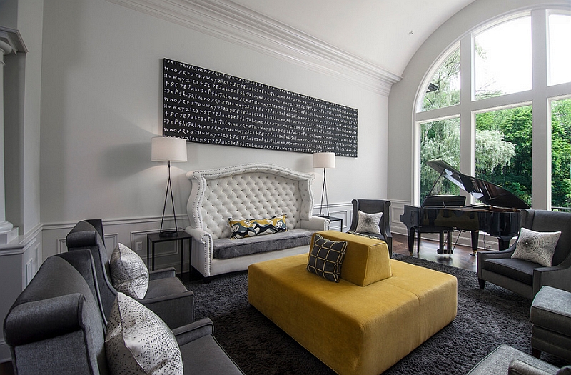 Modern Grey And Yellow Living Room Designs