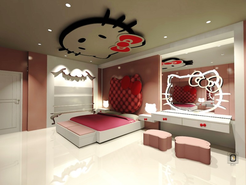 Lovely Hello Kitty Girl Bedroom Designs