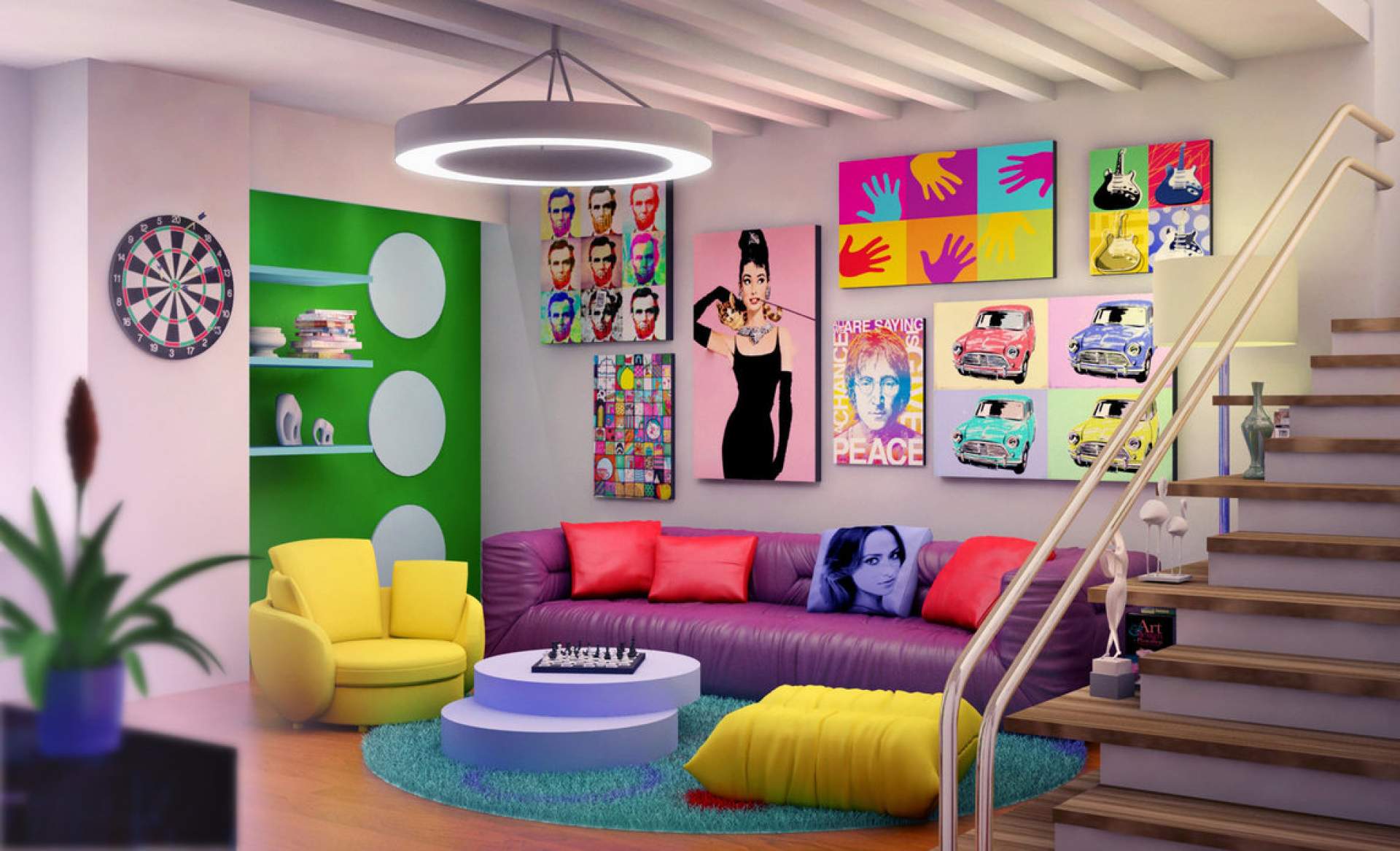 15 Colorful And Fancy Living Room Designs