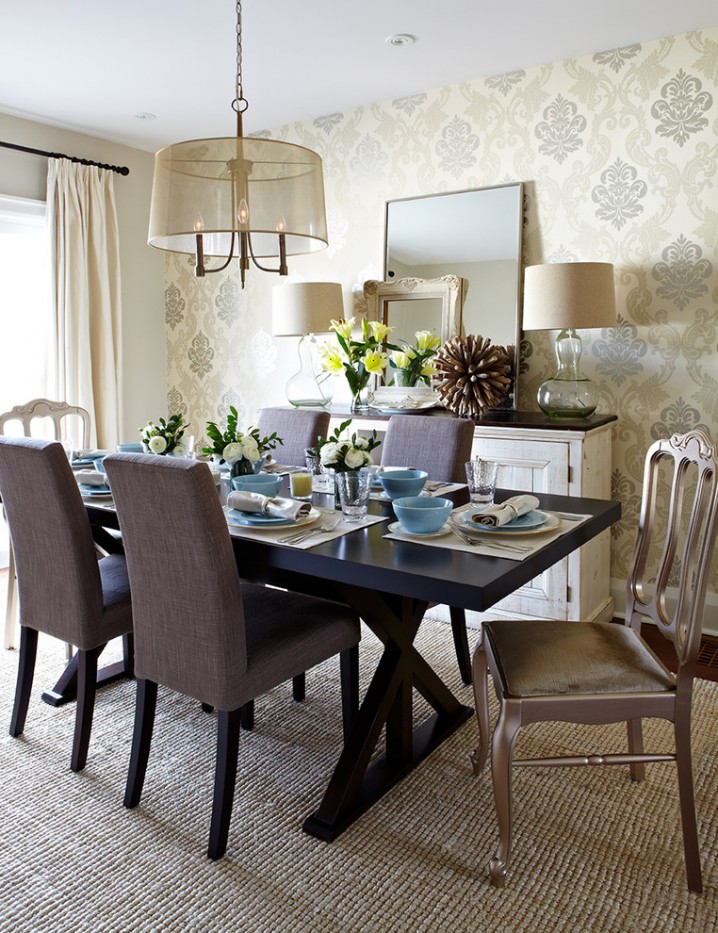 Creatice Wallpaper For Dining Room for Small Space