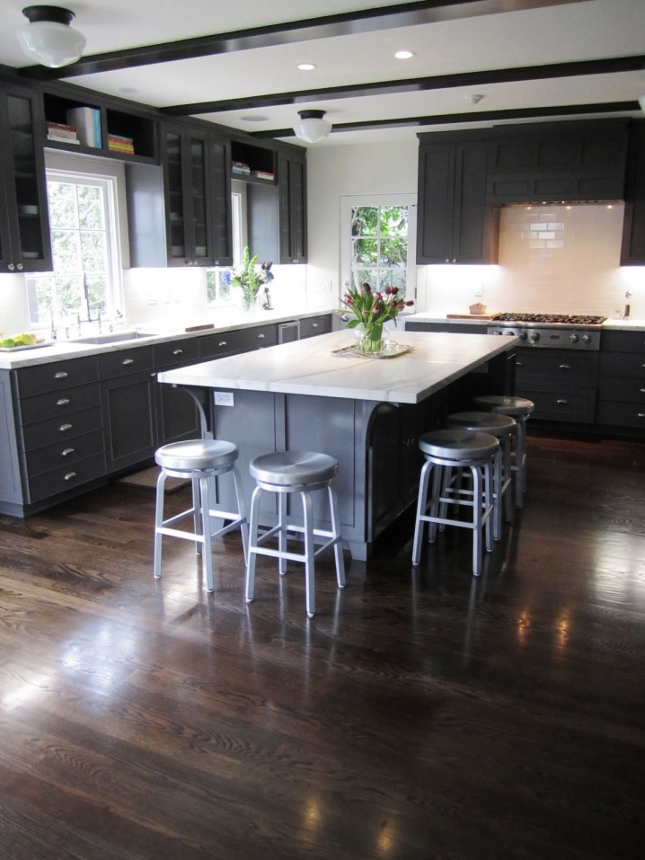 Modern Kitchens With Eye-Catching Dark Wood Floors