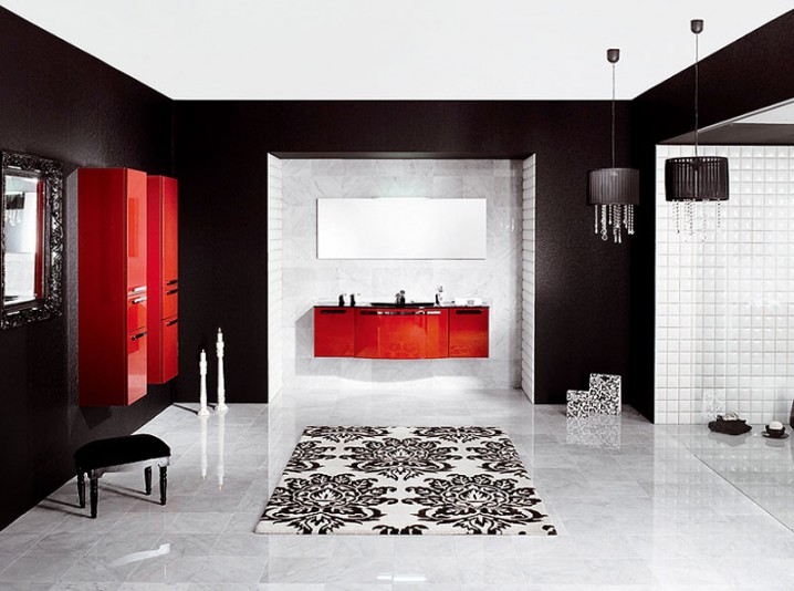 how to decorate with red, black and white