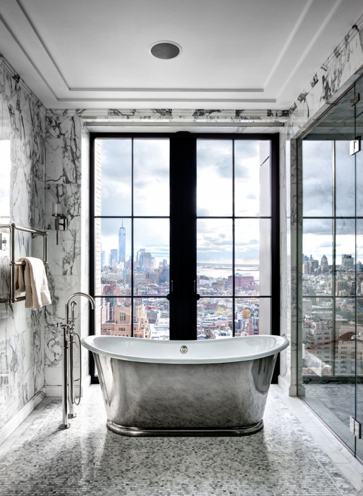 Exquisite Bathrooms With Floor To Ceiling Windows