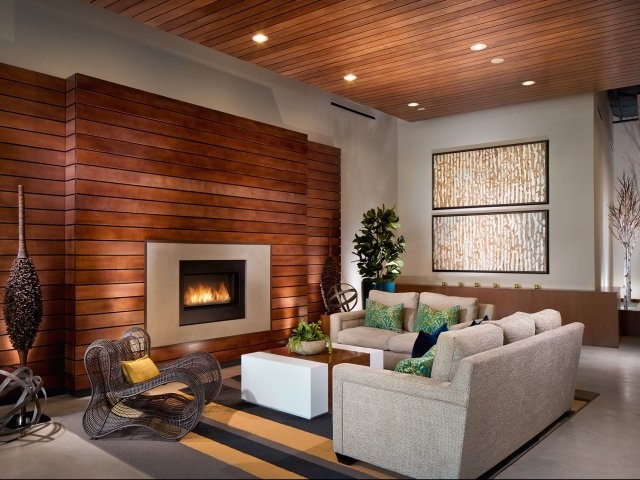 Wooden Walls For A Warm Look Of The Living Room