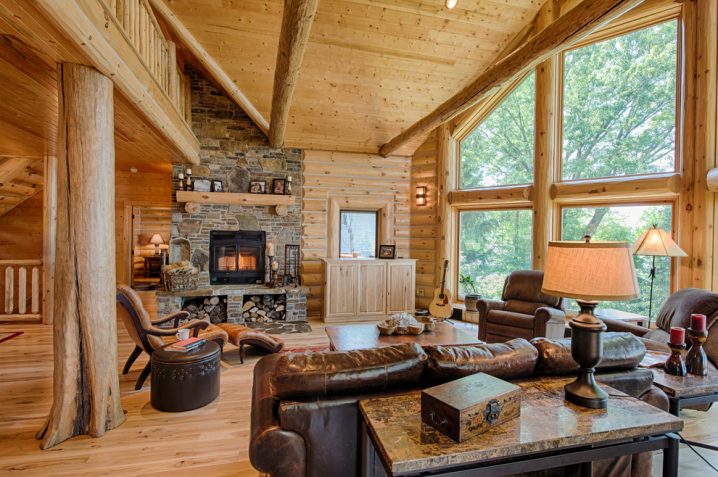 Cozy And Warm Log Cabin Living Rooms You Will Fall In Love ...